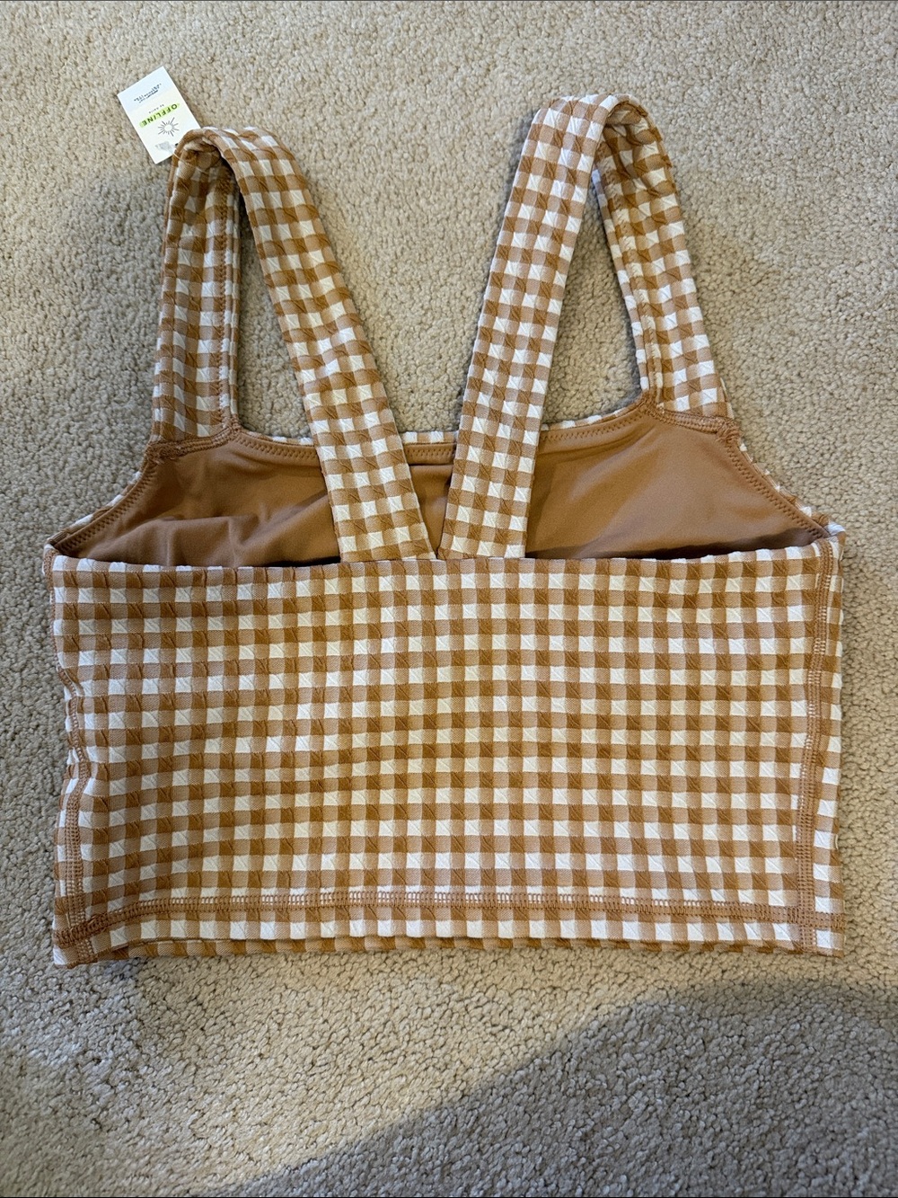 Aerie Gingham Cropped Tank Top - Picture 3 of 3